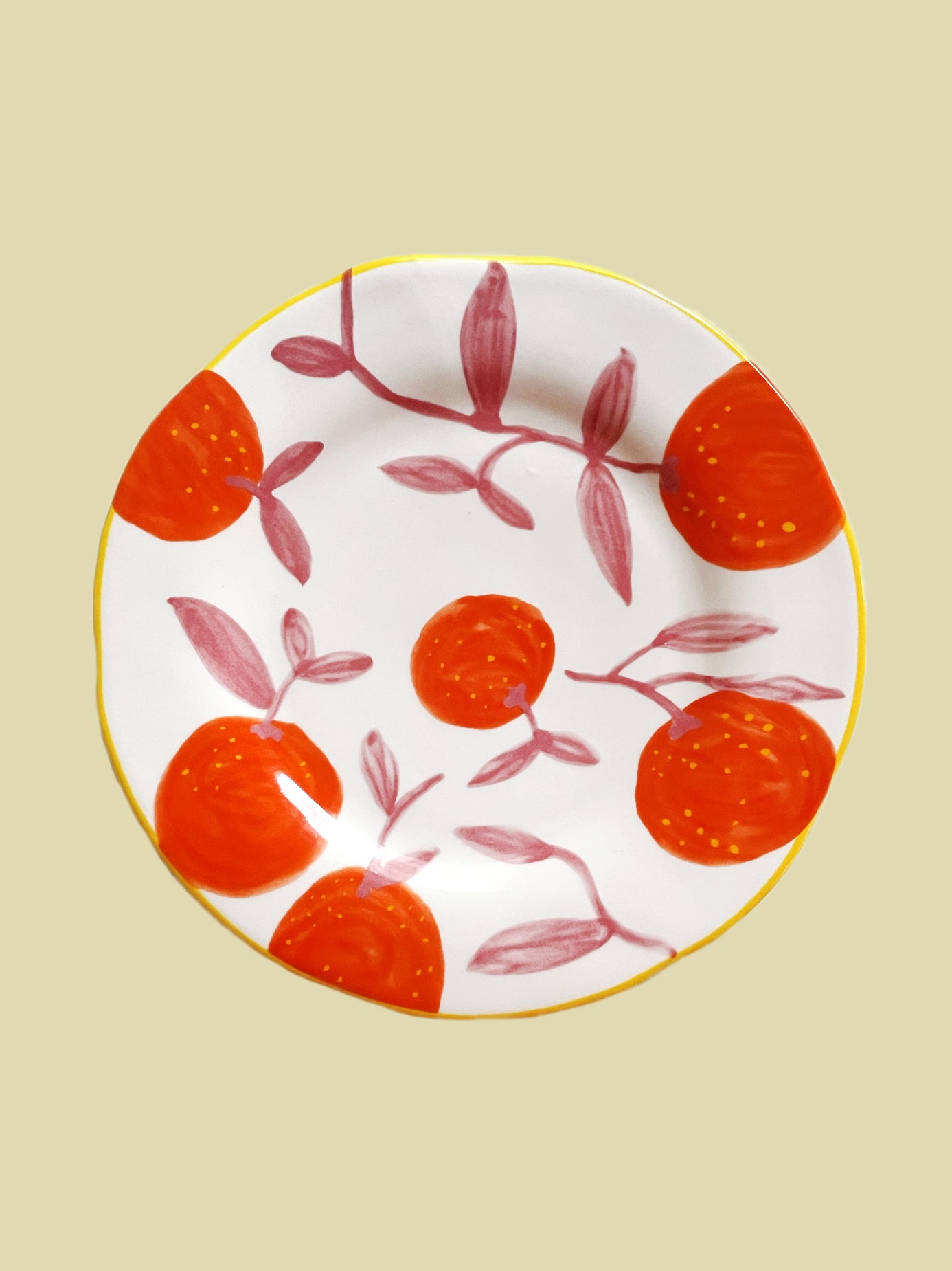 Orange Plate Yellow 22cm