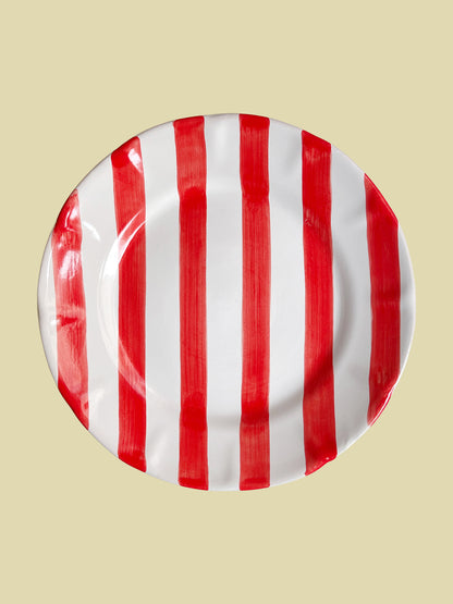 Bientôt Dinner Plate Red Stripes 25cm